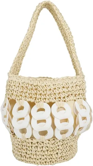 Straw Bucket Hobo Bag for Women Tote Bag Summer Vacation Beach Handbags Boho Bohemian Style Shoulder Purse 2025
