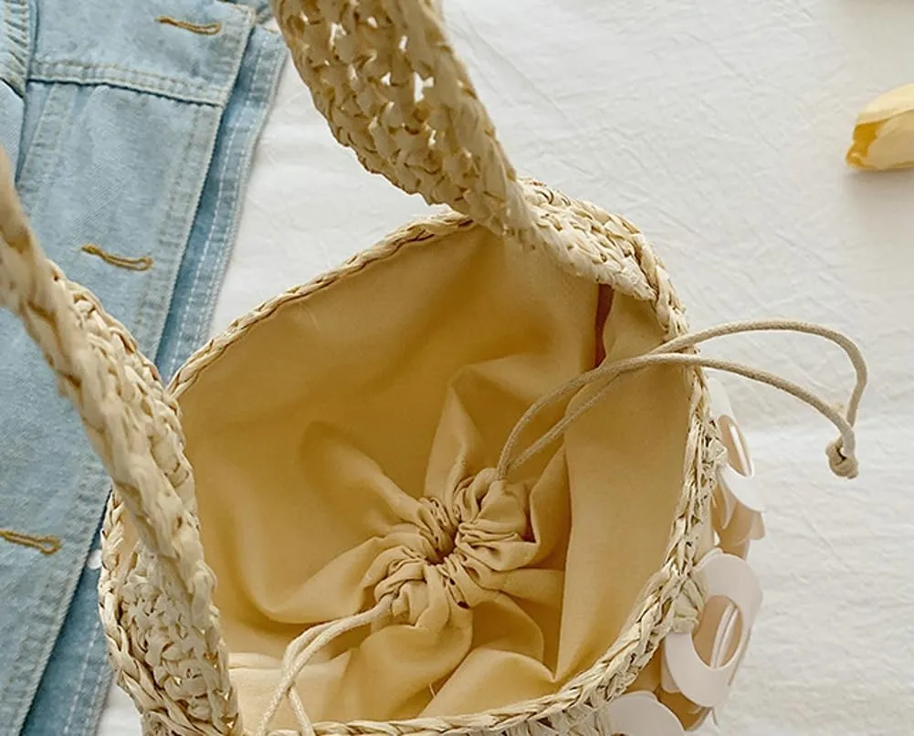 Straw Bucket Hobo Bag for Women Tote Bag Summer Vacation Beach Handbags Boho Bohemian Style Shoulder Purse 2025