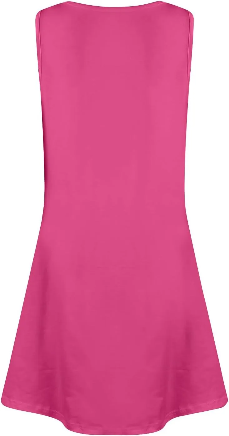 Summer Dresses for Women 2025 Casual Beach Boho U Neck Sleeveless Sundresses Vintage Flowy Tank Dress with Pockets