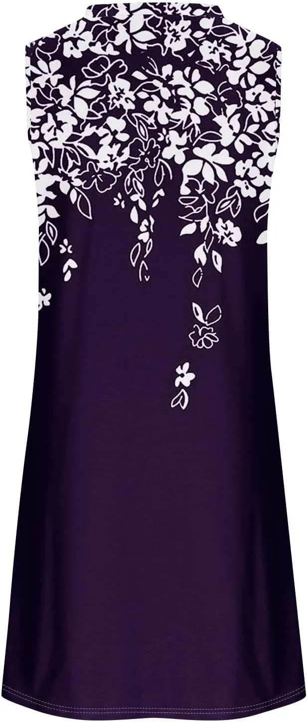 Sun Dresses for Women 2025 Vacation Spring Midi Beach Sleeveless U Neck Sexy Tank Knee Length Cruise Dress