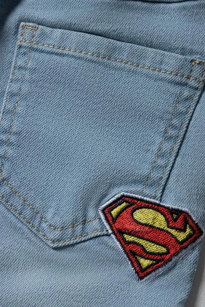 Superman Denim Pants Light Blue