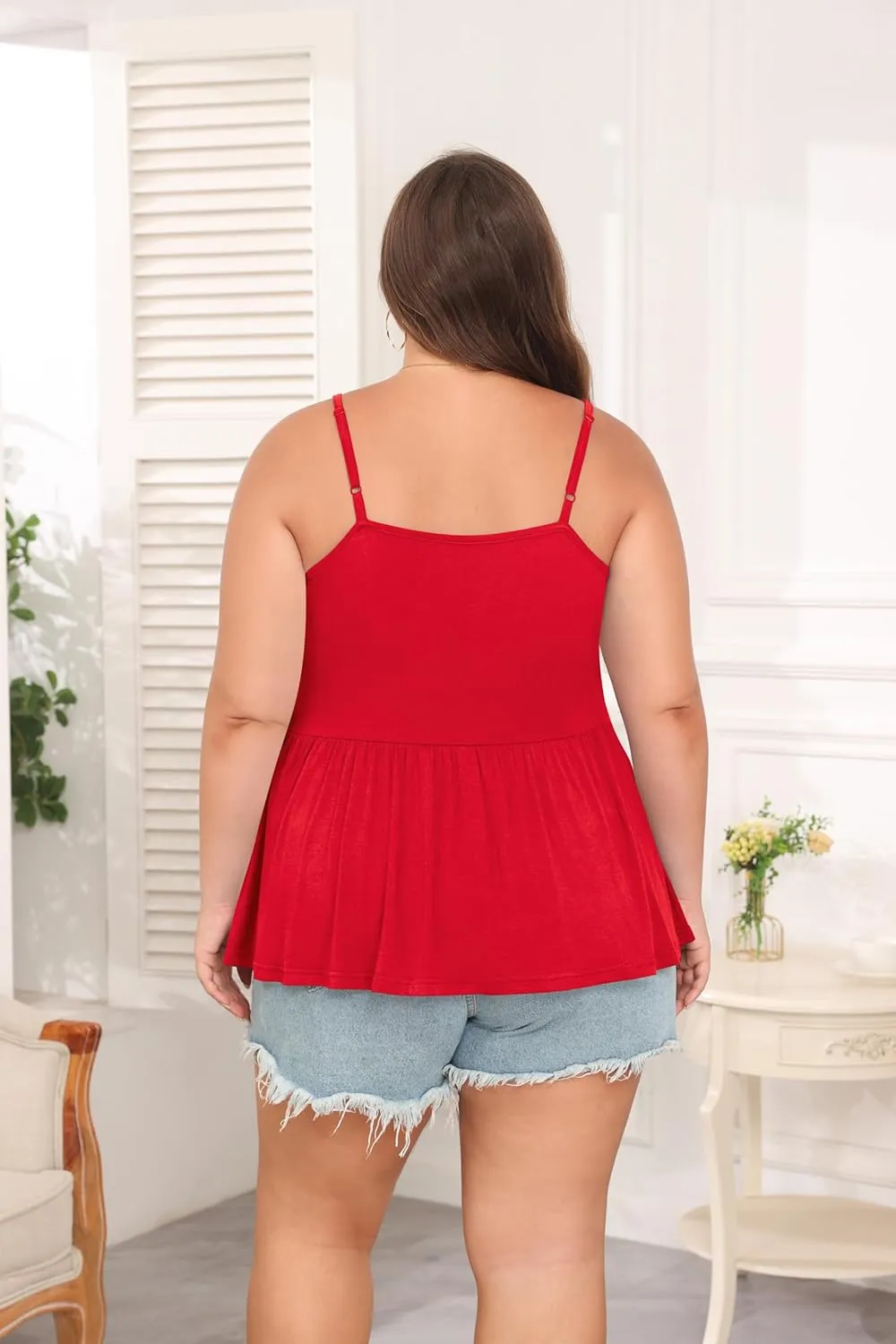 TIANZHU Plus Size Tank Tops for Women Loose Flowy Camisoles 2024 Summer Shirt