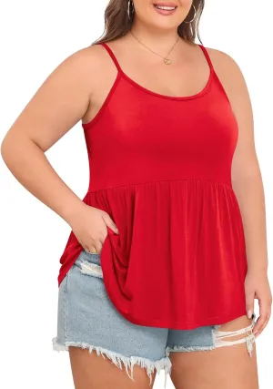 TIANZHU Plus Size Tank Tops for Women Loose Flowy Camisoles 2024 Summer Shirt
