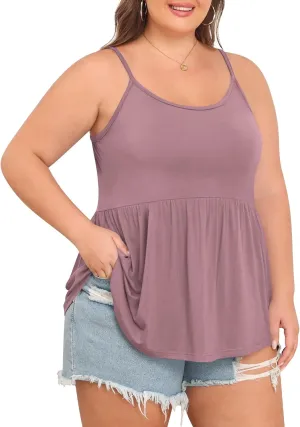 TIANZHU Plus Size Tank Tops for Women Loose Flowy Camisoles 2024 Summer Shirt