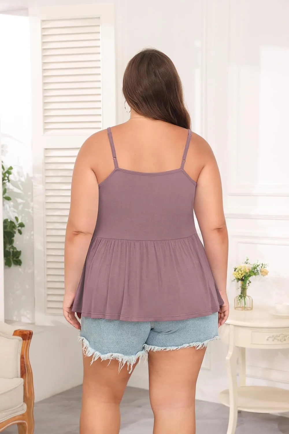 TIANZHU Plus Size Tank Tops for Women Loose Flowy Camisoles 2024 Summer Shirt