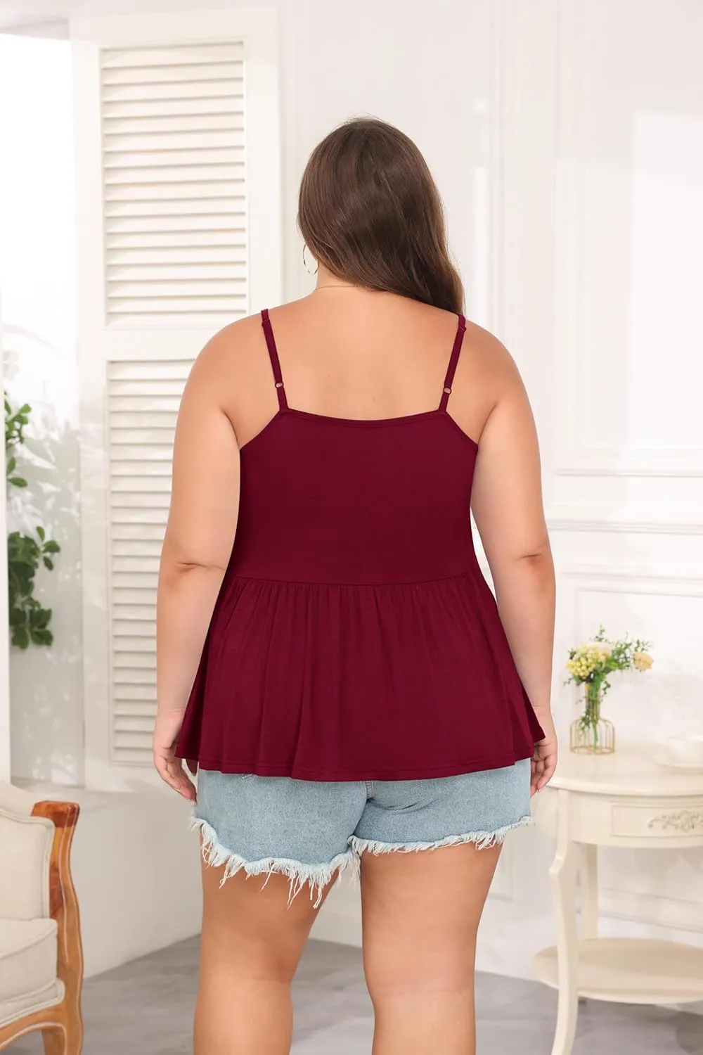 TIANZHU Plus Size Tank Tops for Women Loose Flowy Camisoles 2024 Summer Shirt
