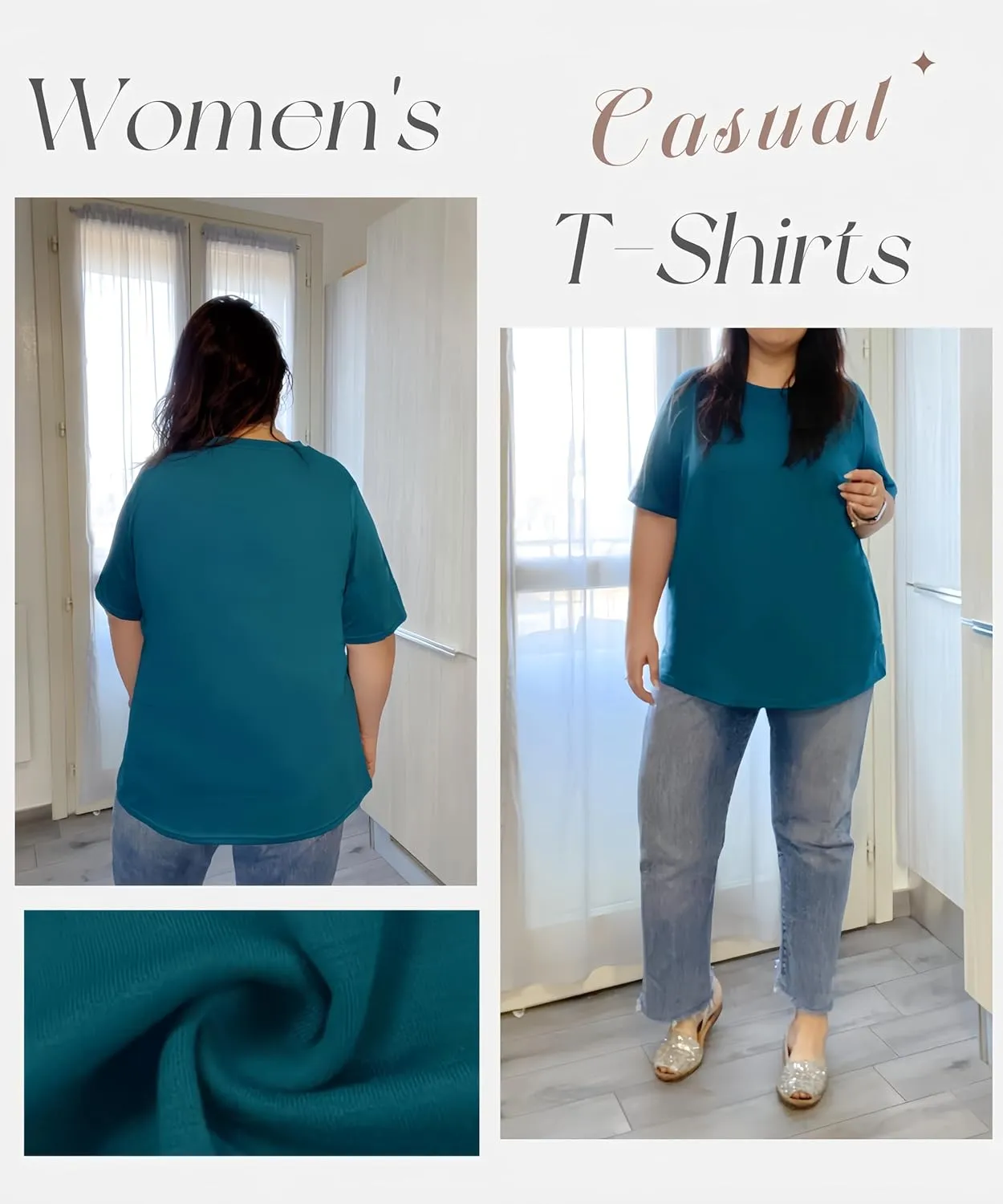 TIYOMI Women Plus Size Tops Basic Summer Shirts Short Sleeve Crewneck Tunics Casual T-Shirt Loose Fits XL-5XL