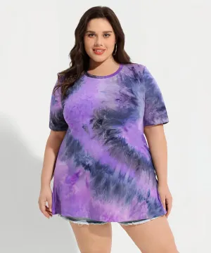 TIYOMI Women Plus Size Tops Basic Summer Shirts Short Sleeve Crewneck Tunics Casual T-Shirt Loose Fits XL-5XL