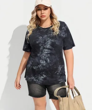 TIYOMI Women Plus Size Tops Basic Summer Shirts Short Sleeve Crewneck Tunics Casual T-Shirt Loose Fits XL-5XL
