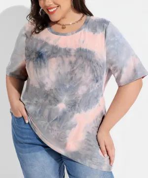 TIYOMI Women Plus Size Tops Basic Summer Shirts Short Sleeve Crewneck Tunics Casual T-Shirt Loose Fits XL-5XL