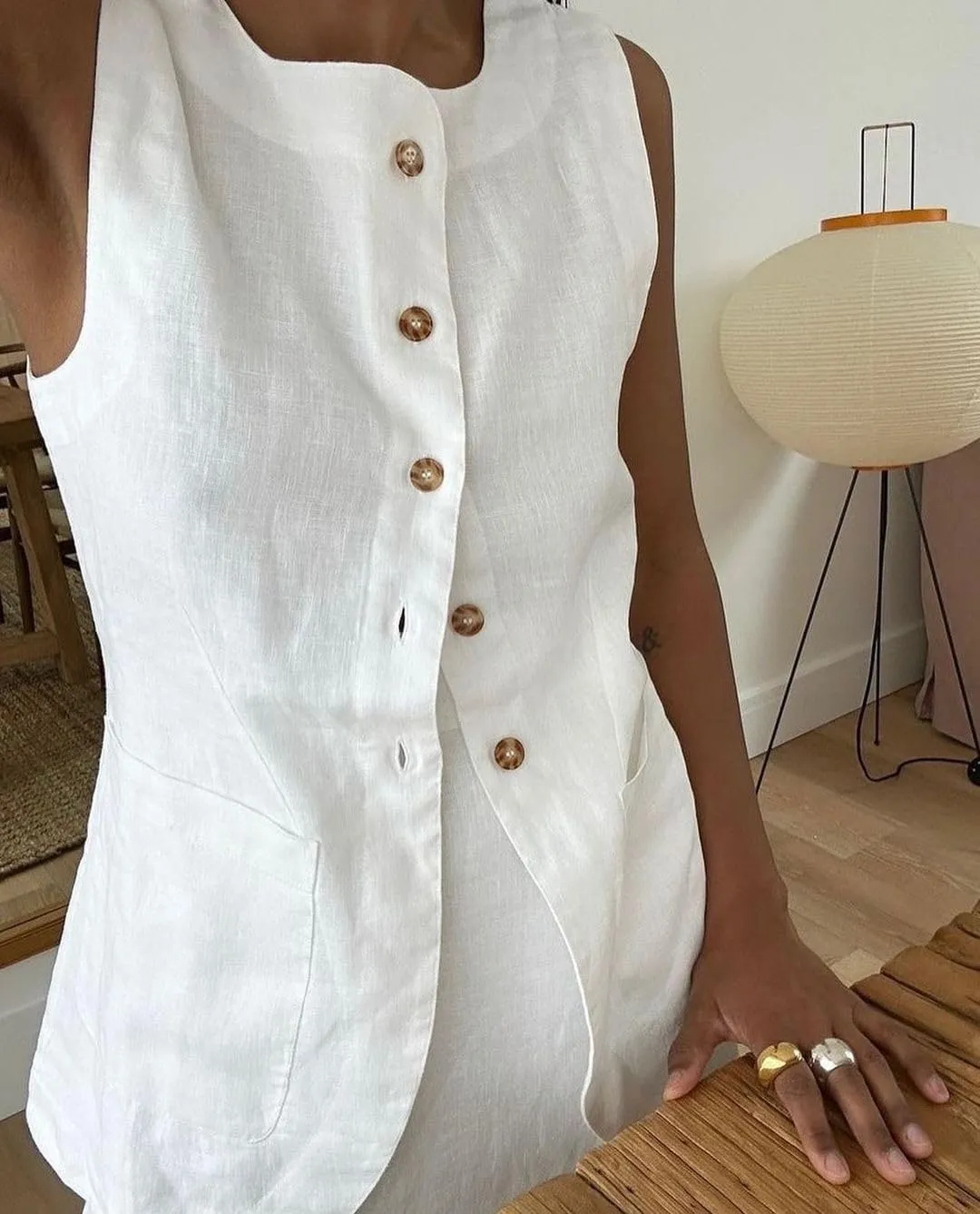 Two Piece Sets for Women Summer Old Money Long Vest Set Linen Vest Women Linen Set 2 Piece Sets for Women Going Out