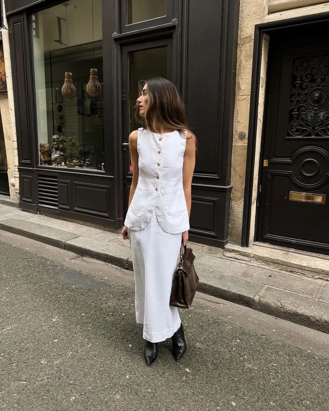 Two Piece Sets for Women Summer Old Money Long Vest Set Linen Vest Women Linen Set 2 Piece Sets for Women Going Out