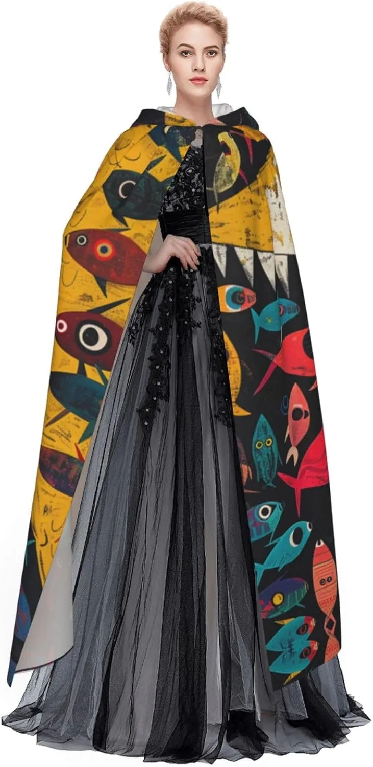 Universe Adult Hooded Costume Cloak, Halloween Long Cape with an Oversized Hooded Cloak for Party Cosplay