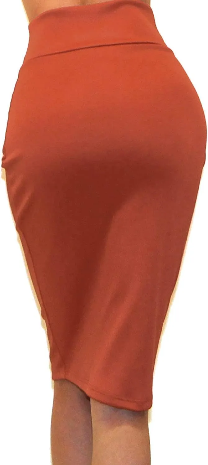 Vivicastle Women's USA High Waist Band Bodycon Career Office Midi Pencil Skirt