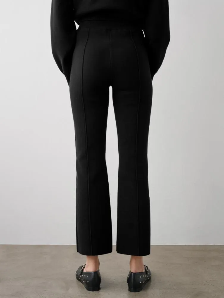 White   Warren - Superfine Organic Cotton Kick Flare Pant in Black
