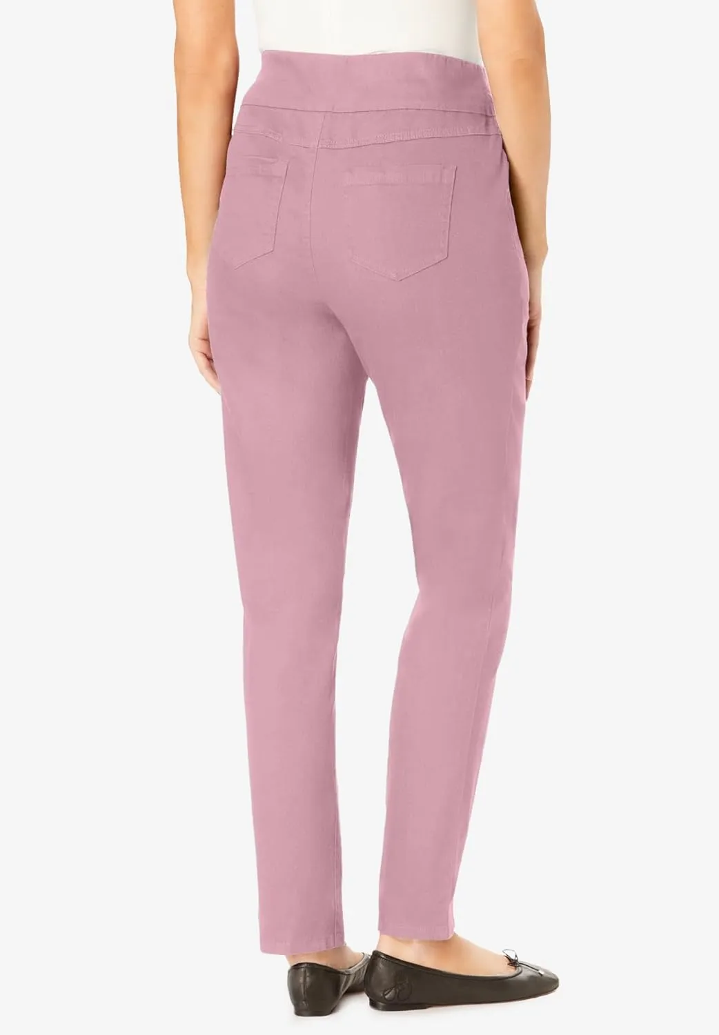 Woman Within Plus Size Flex-Fit Pull-On Straight-Leg Denim Jean