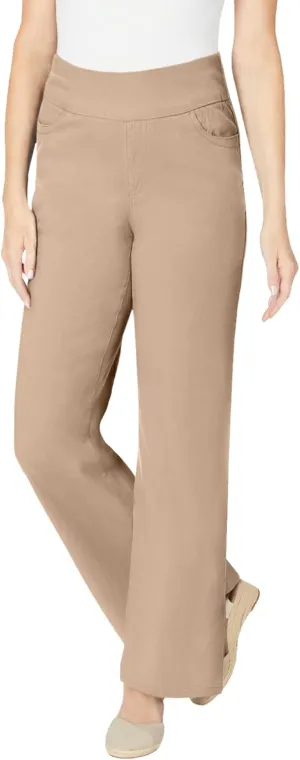 Woman Within Plus Size Flex-Fit Pull-On Wide-Leg Denim Jean
