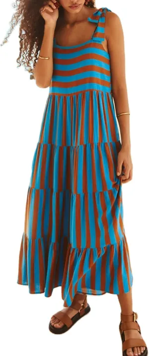 Women Summer Floral Boho Maxi Dress Tie Shoulder Square Neck Flowy Sundress Ruffle A Line Colorful Beach Long Dress