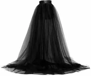 Women Tulle Tutu Long Skirts Party Prom Detachable Bandage Mesh Maxi Dress Overskirt Overlay Long Bridal Skirt
