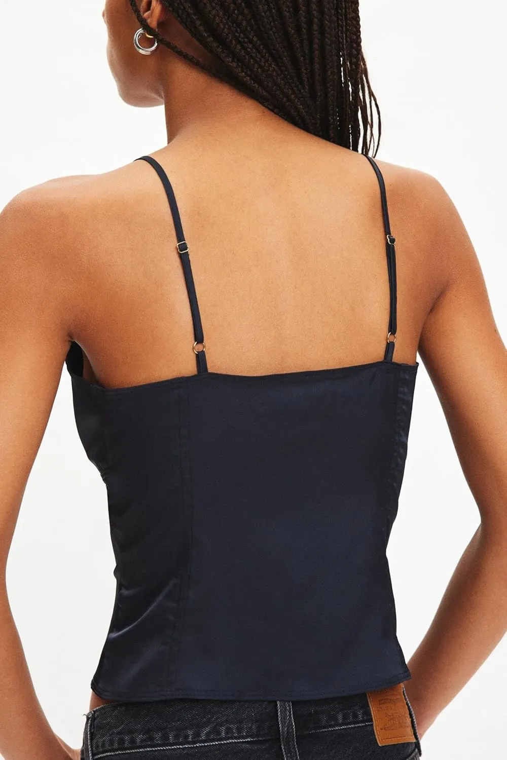 Women Y2k Floral Mesh Cami Tops Tie Front Spaghetti Strap V Neck Lace Up Camisole Summer Going Out Tank Top