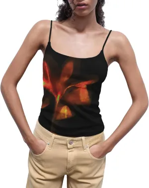 Women Y2k Floral Print Crop Tank Top Sleeveless Square Neck Aesthetic Graphic Camisoles Cute Going Out Cami Shirt