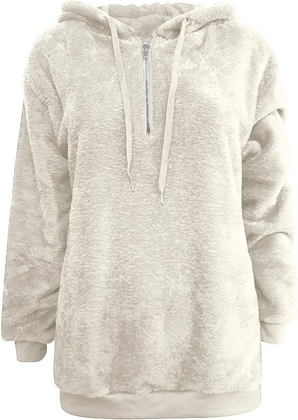 Women's Fuzzy Fleece Hoodies Zip Up Pullover Sherpa Sweatshirt 2023 Fall Winter Casual Oversized Warm Fluffy Coat Plus Size