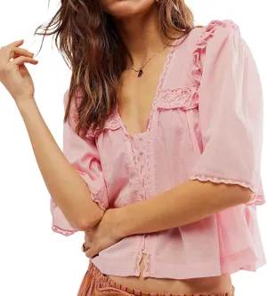 Women's Lace Semi Sheer Top Y2k Button Front Open Tie Up Tank Crop Blouse Shirt Cute Coquette Vest Summer