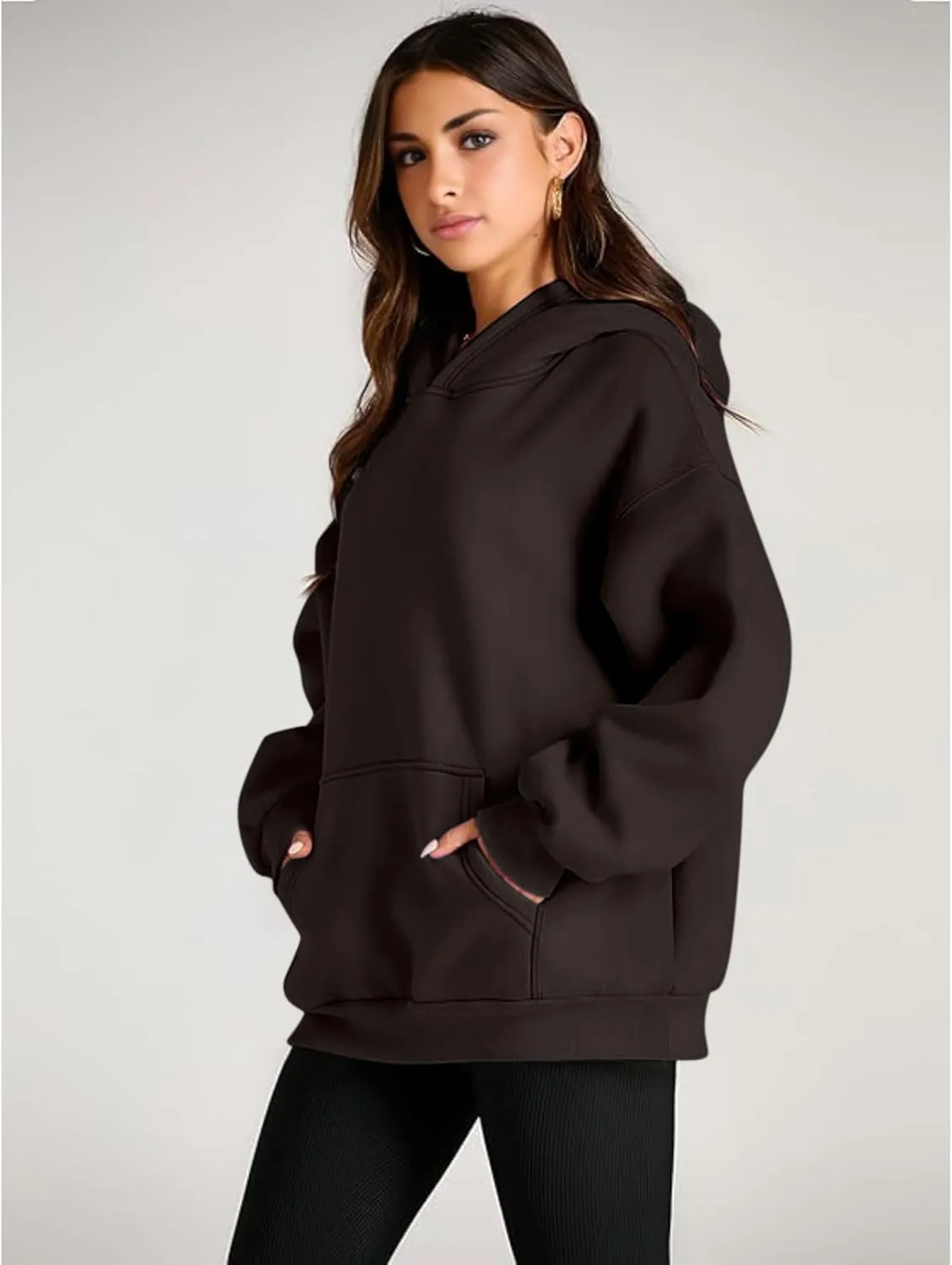 Womens Oversized Hoodie - Long Sleeve Fleece Oversized Pullover Sweatshirt
