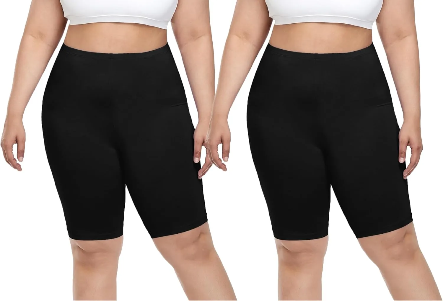 Women's Plus Size Short Leggings Ultra Soft Modal Cotton Shorts Under Dresses Mid Thigh Leggings Pants