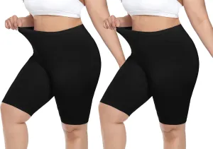 Women's Plus Size Short Leggings Ultra Soft Modal Cotton Shorts Under Dresses Mid Thigh Leggings Pants