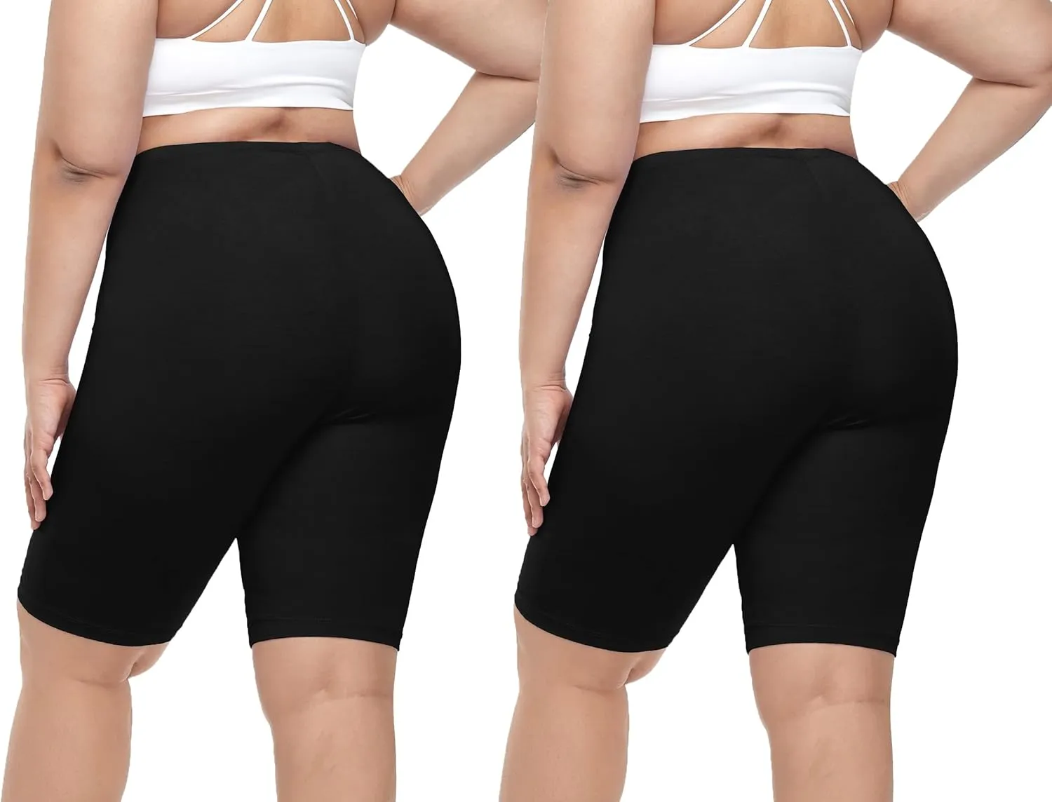 Women's Plus Size Short Leggings Ultra Soft Modal Cotton Shorts Under Dresses Mid Thigh Leggings Pants