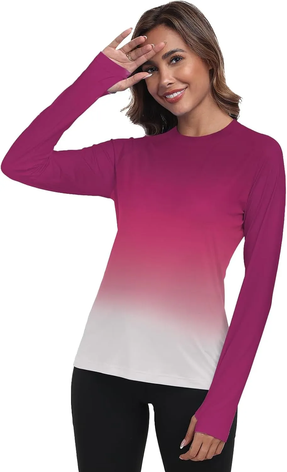 Womens Rash Guard Long Sleeve UPF 50  UV Sun Protection Swim Shirts SPF Quick Dry Lightweight Hiking Workout Tops