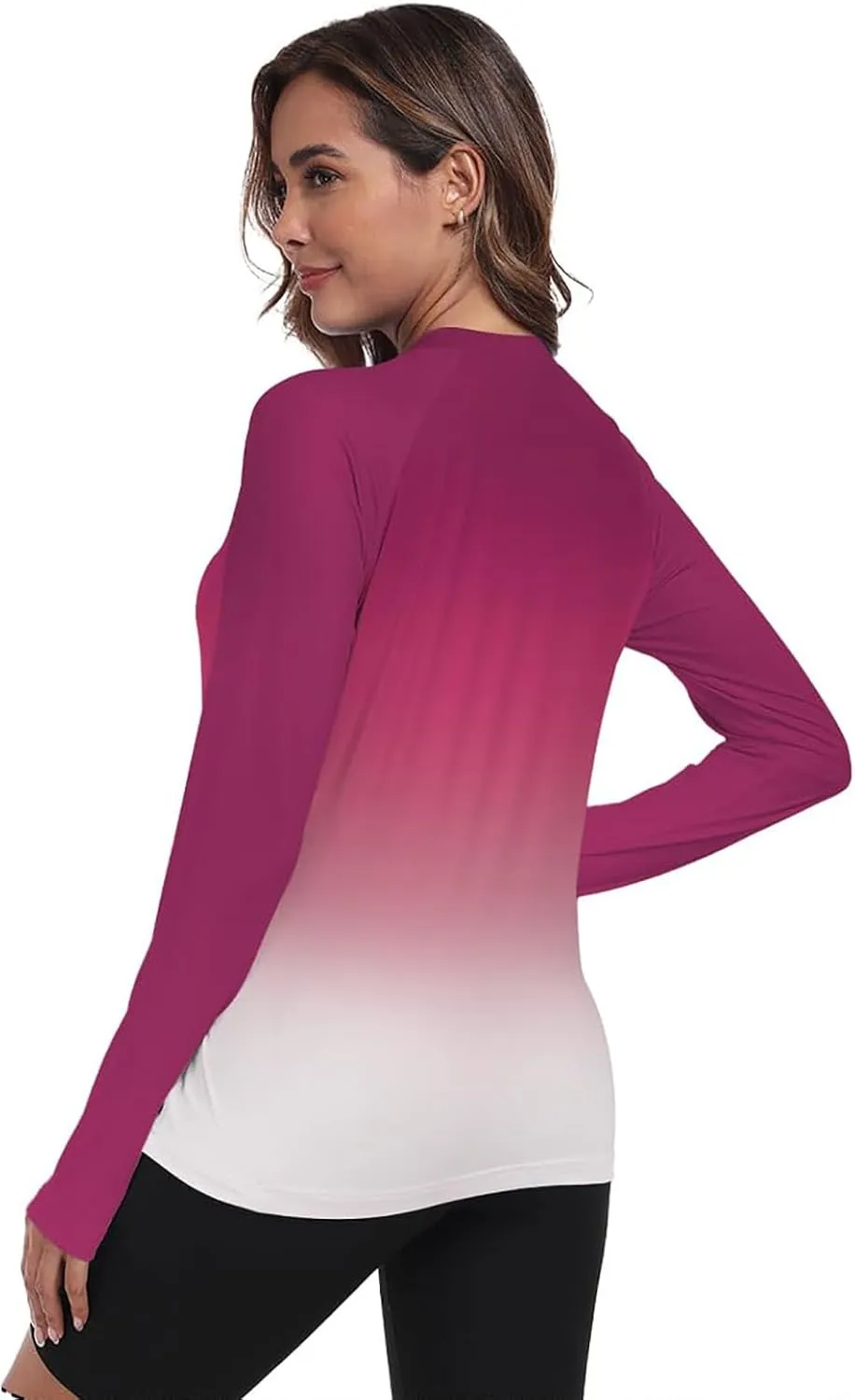 Womens Rash Guard Long Sleeve UPF 50  UV Sun Protection Swim Shirts SPF Quick Dry Lightweight Hiking Workout Tops