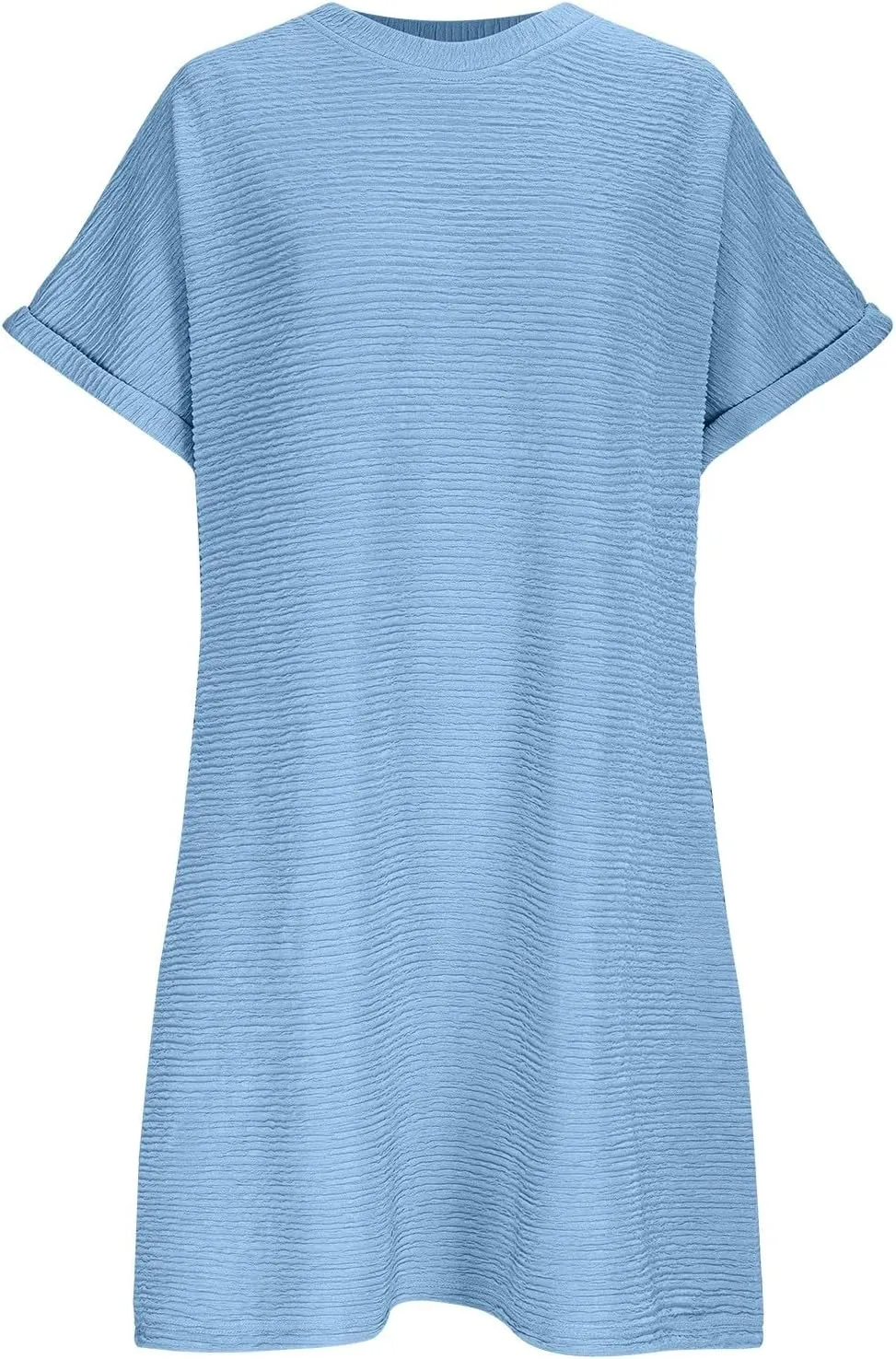 Womens Summer Dresses Fashion 2025 Short Sleeve Crewneck Mini Shirt Dress Casual Beach Vacation Sundress with Pocket