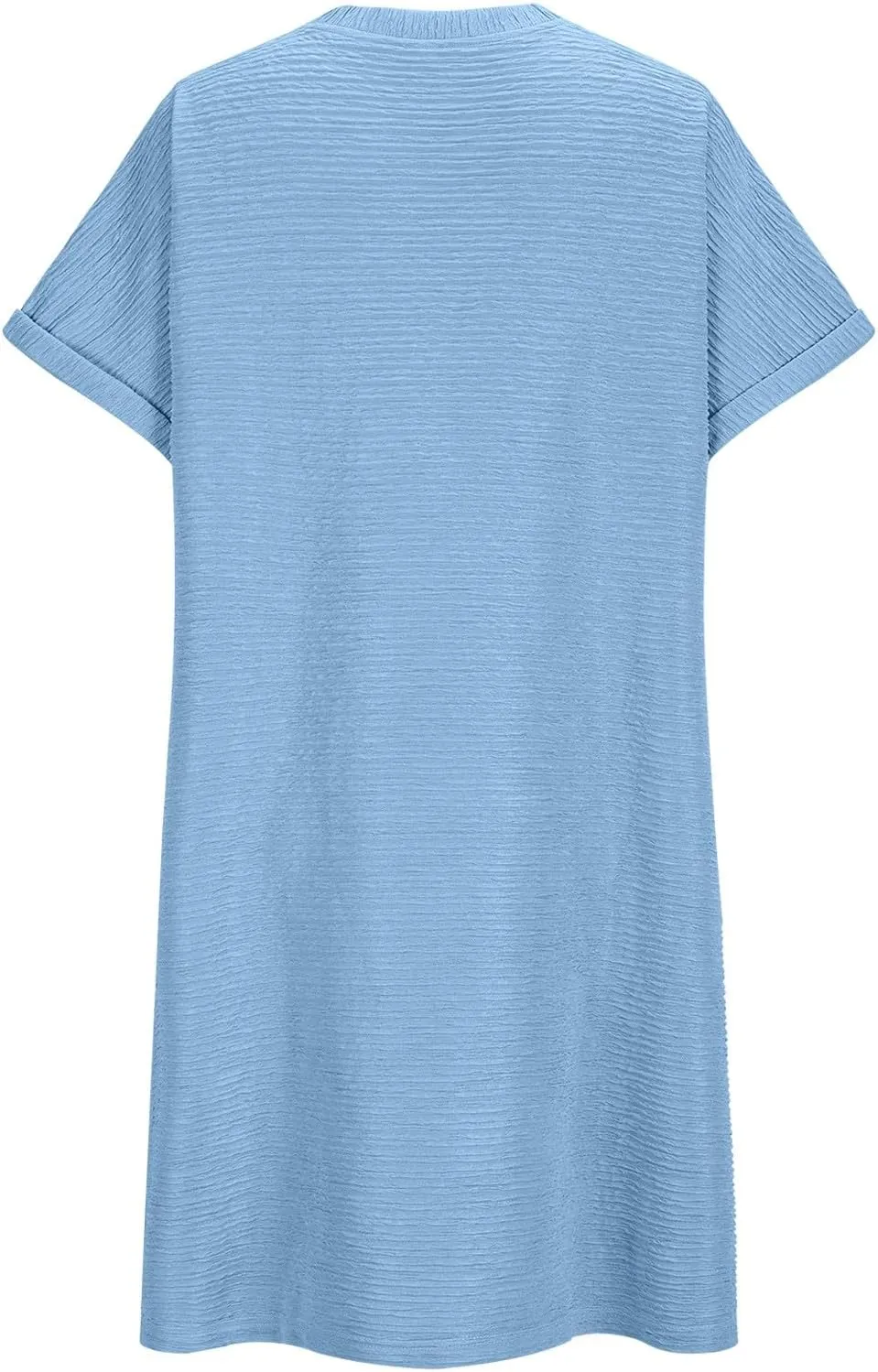 Womens Summer Dresses Fashion 2025 Short Sleeve Crewneck Mini Shirt Dress Casual Beach Vacation Sundress with Pocket