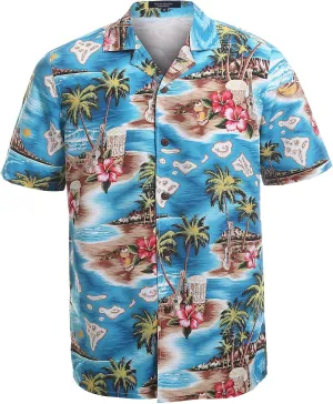 Year In Year Out Mens Hawaiian Shirt Regular Fit Hawaiian Shirts for Men with Quick to Dry Effect