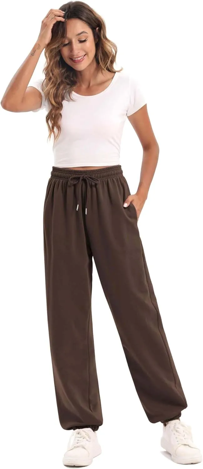 YLDUJ AMUM Women's Sweatpants Casual Drawstring Sweat Pants Workout Athletic Joggers with Pockets