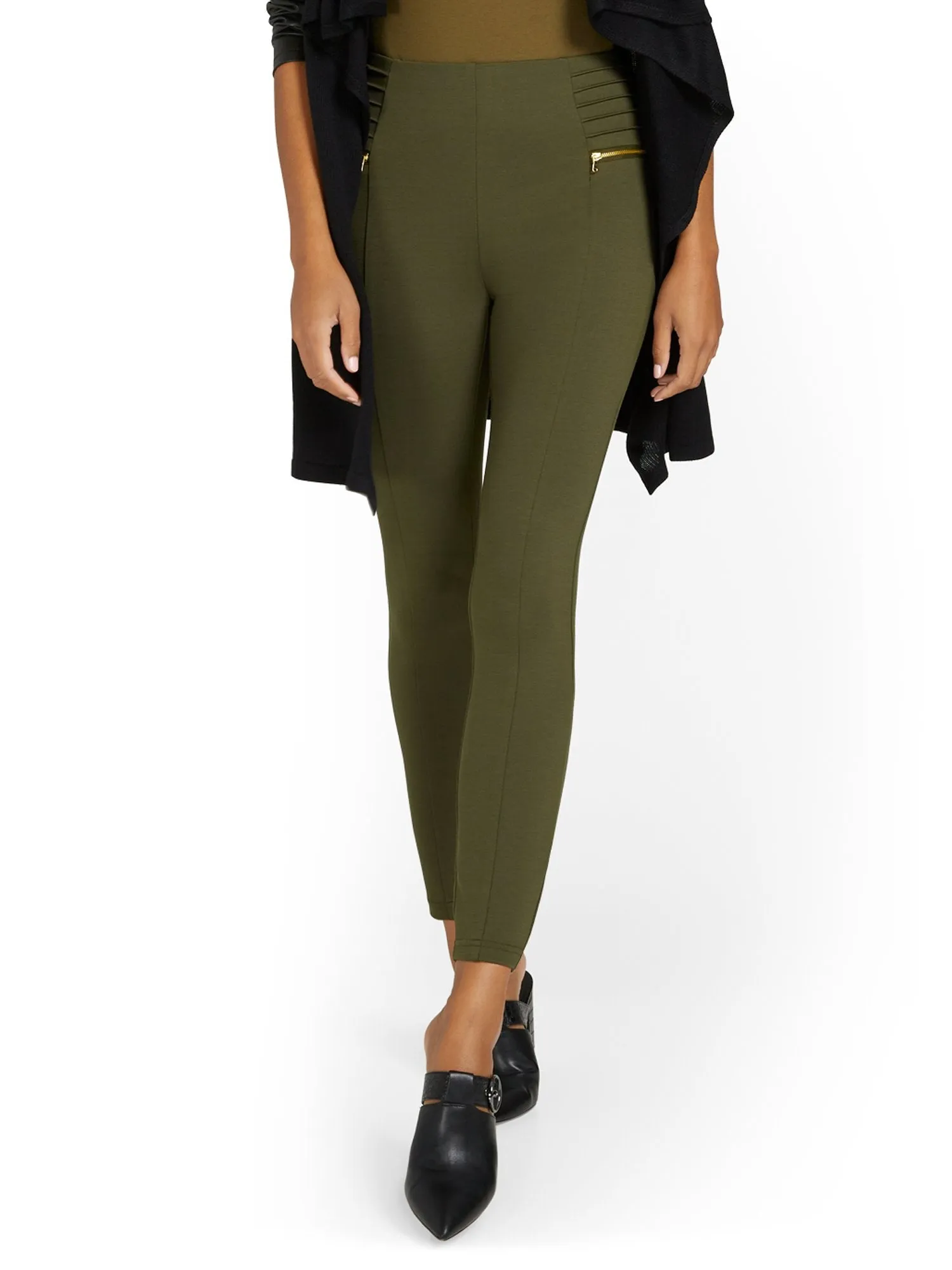 Zipper-Detail Legging