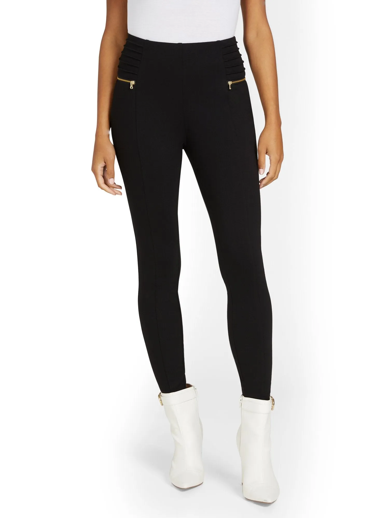 Zipper-Detail Legging